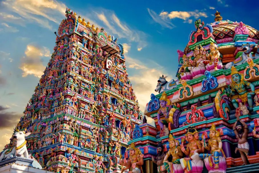 Chennai Marina Beach and temples